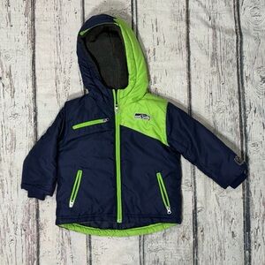 Seattle Seahawks Hoodie Zip Up NFL Football Sports Jacket Toddler Coat